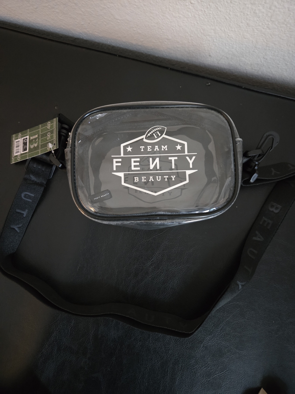 Fenty Beauty Clear Bag with Black Trim and Strap